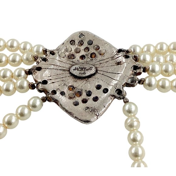 1980s Jacky de G Paris Runway Pearl Necklace, Dog Collar Choker, Collectible - Picture 13 of 16